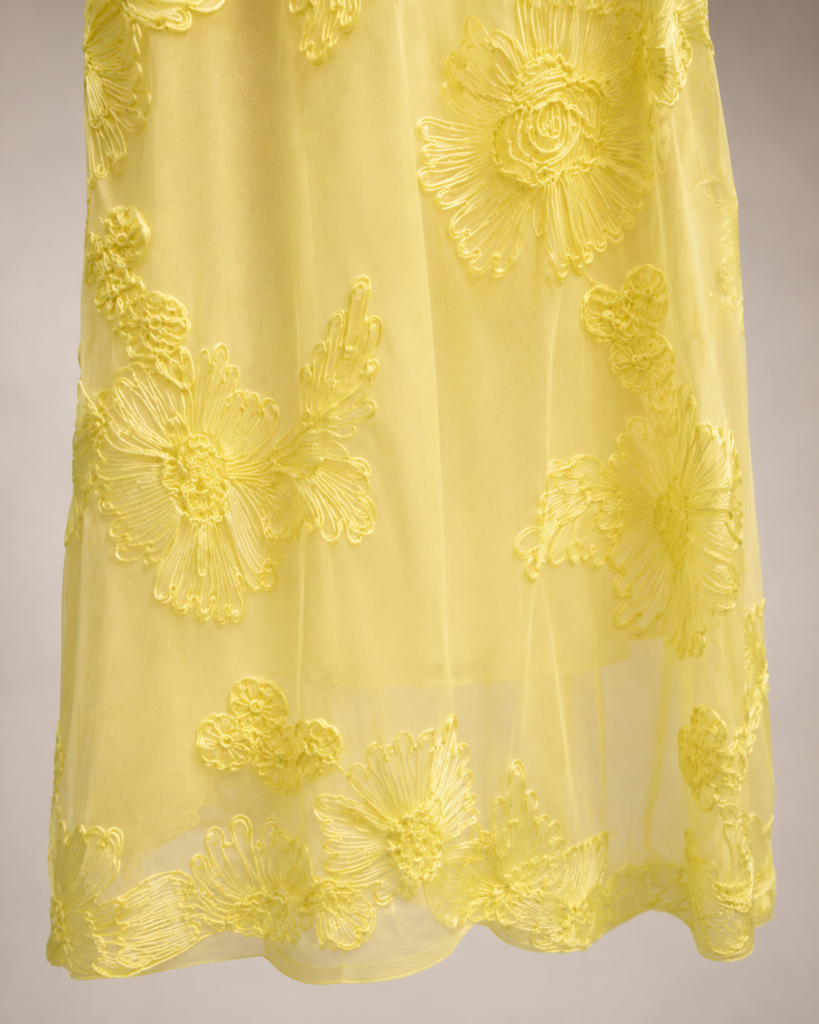 SHELLA 3D Floral Appliqué Halter Keyhole Maxi Dress