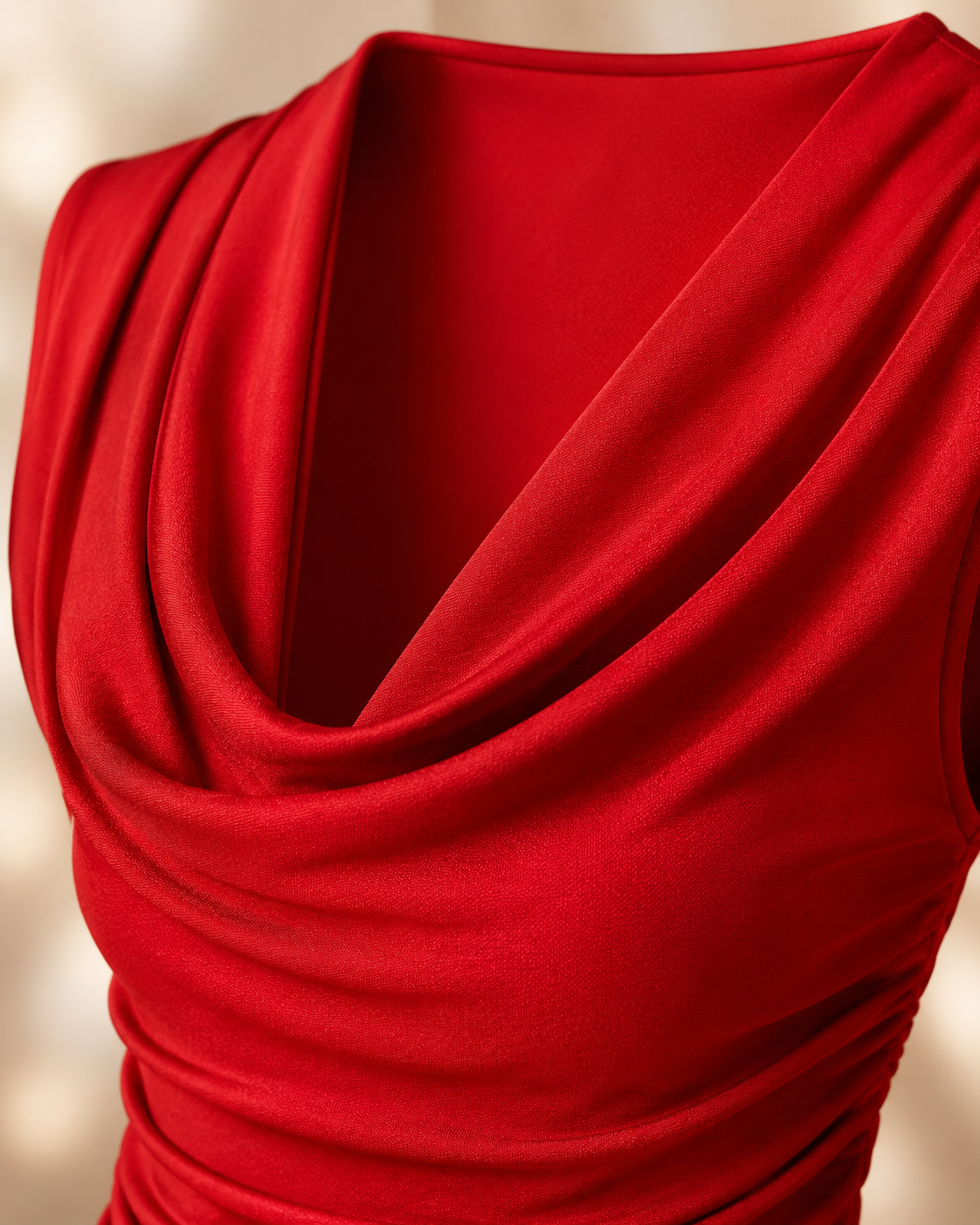 SHELLA — Ensemble palazzo 2 pièces : top drapé col bénitier sans manches à bordure dentelle & pantalon large / Draped Cowl Neck Lace Trim Wide-Leg Palazzo Co-Ord Set / طقم بنطلون واسع من قطعتين: توب بياقة كاول وحافة دانتيل وبنطلون بالازو