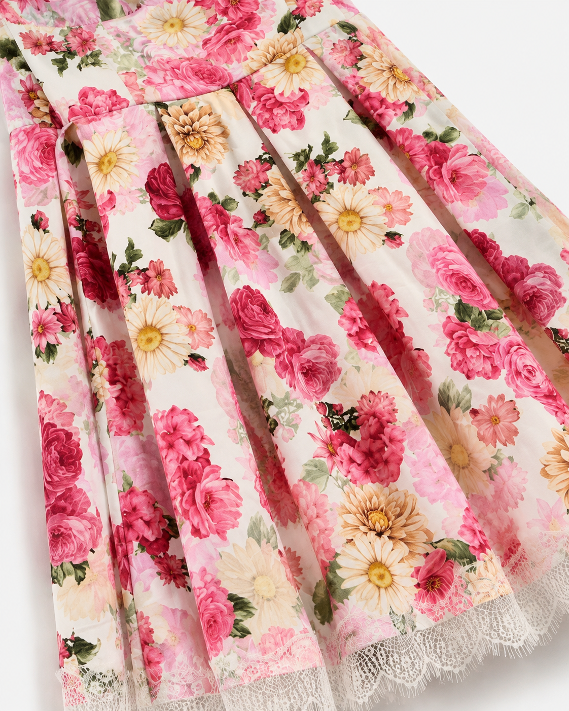 SHELLA — Robe d'été fleurie à épaules nouées et ourlet en dentelle / Floral Tie-Shoulder Sundress with Lace Hem / فستان صيفي مزهّر بكتفين مربوطين وحاشية دانتيل
