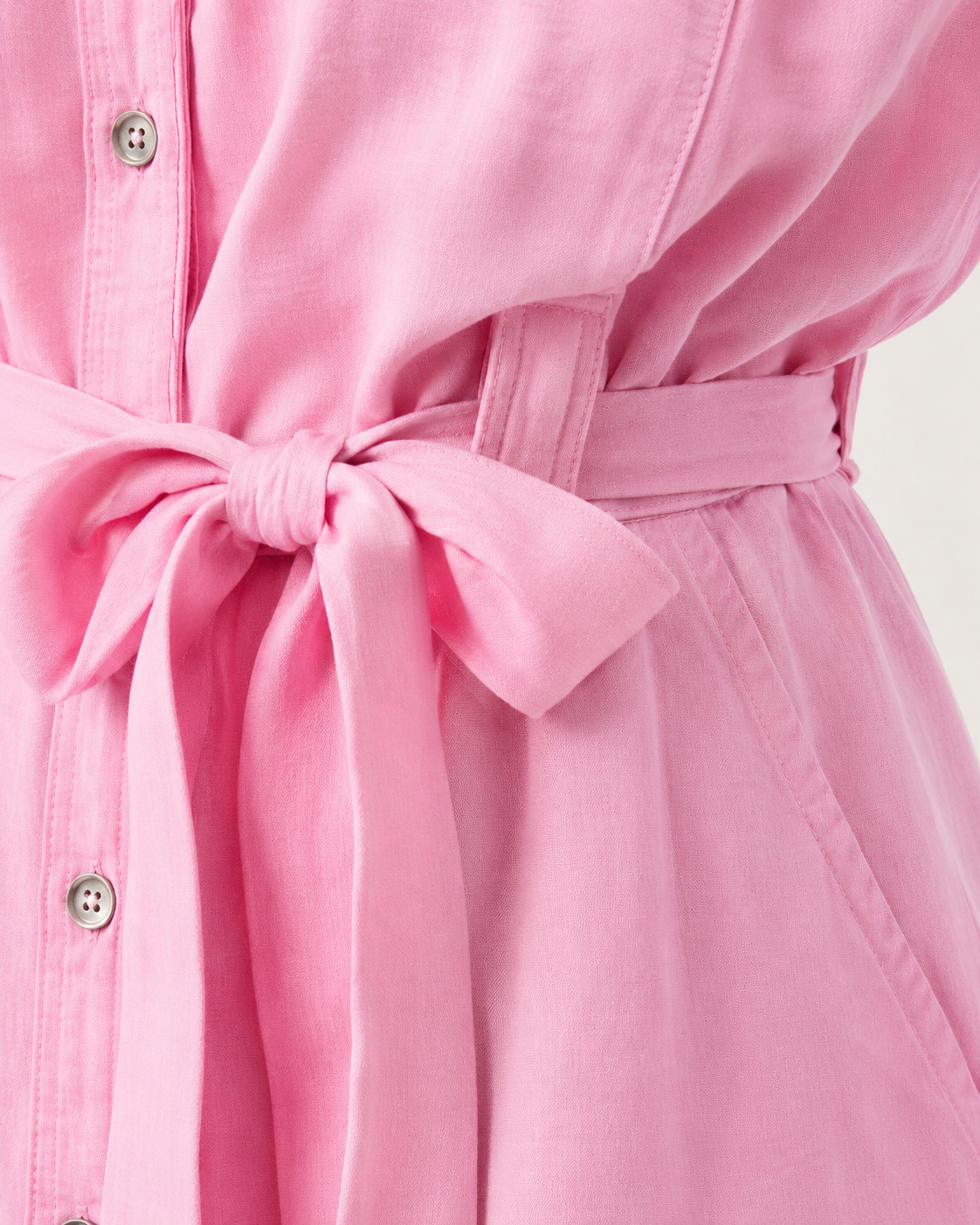 SHELLA — Ensemble effet lin : chemise ceinturée & pantalon large / Linen-Look Belted Two-Piece Set / طقم نسائي قطعتين قميص بحزام وبنطال واسع بتأثير الكتان