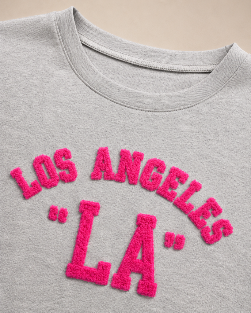 Women's Los Angeles Chenille Lettering Maxi T-Shirt Dress