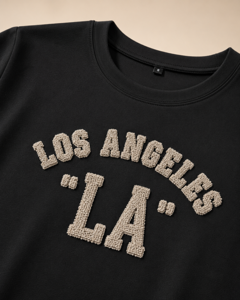 Women's Los Angeles Chenille Lettering Maxi T-Shirt Dress