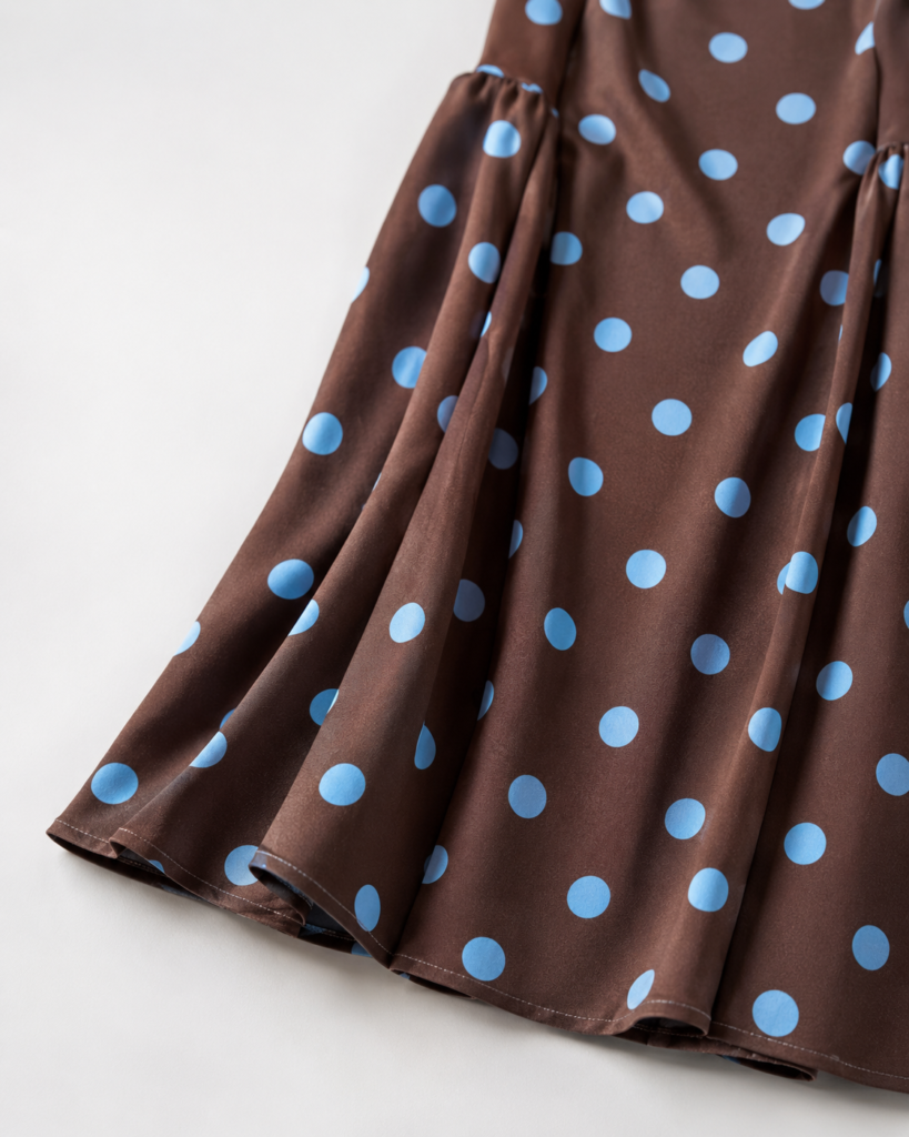 Polka Dot Square-Neck Midi Dress