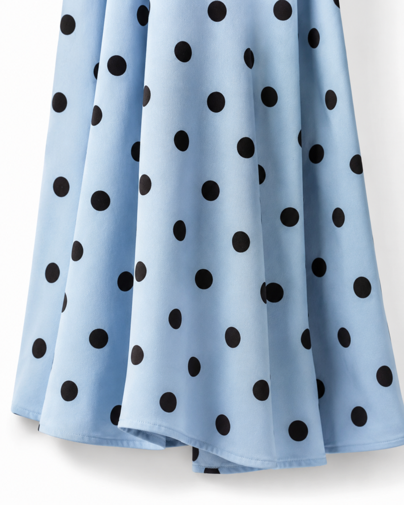 Polka Dot Square-Neck Midi Dress