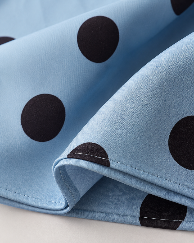 Polka Dot Square-Neck Midi Dress
