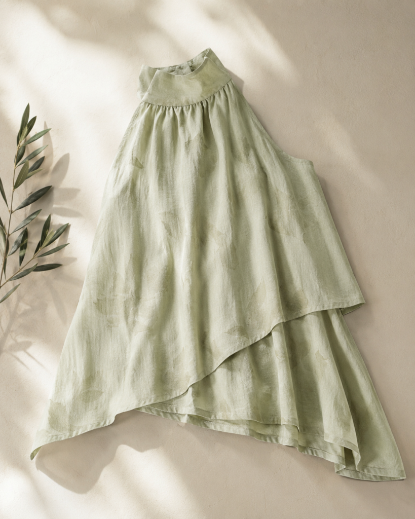 Sage Green Asymmetrical Tunic & Harem Pants Co-Ord Set