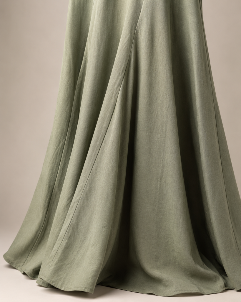 Sage Green Linen-Blend Strappy Maxi Dress