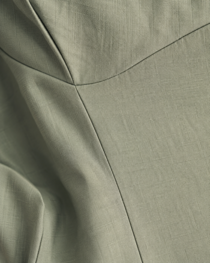 Sage Green Linen-Blend Strappy Maxi Dress