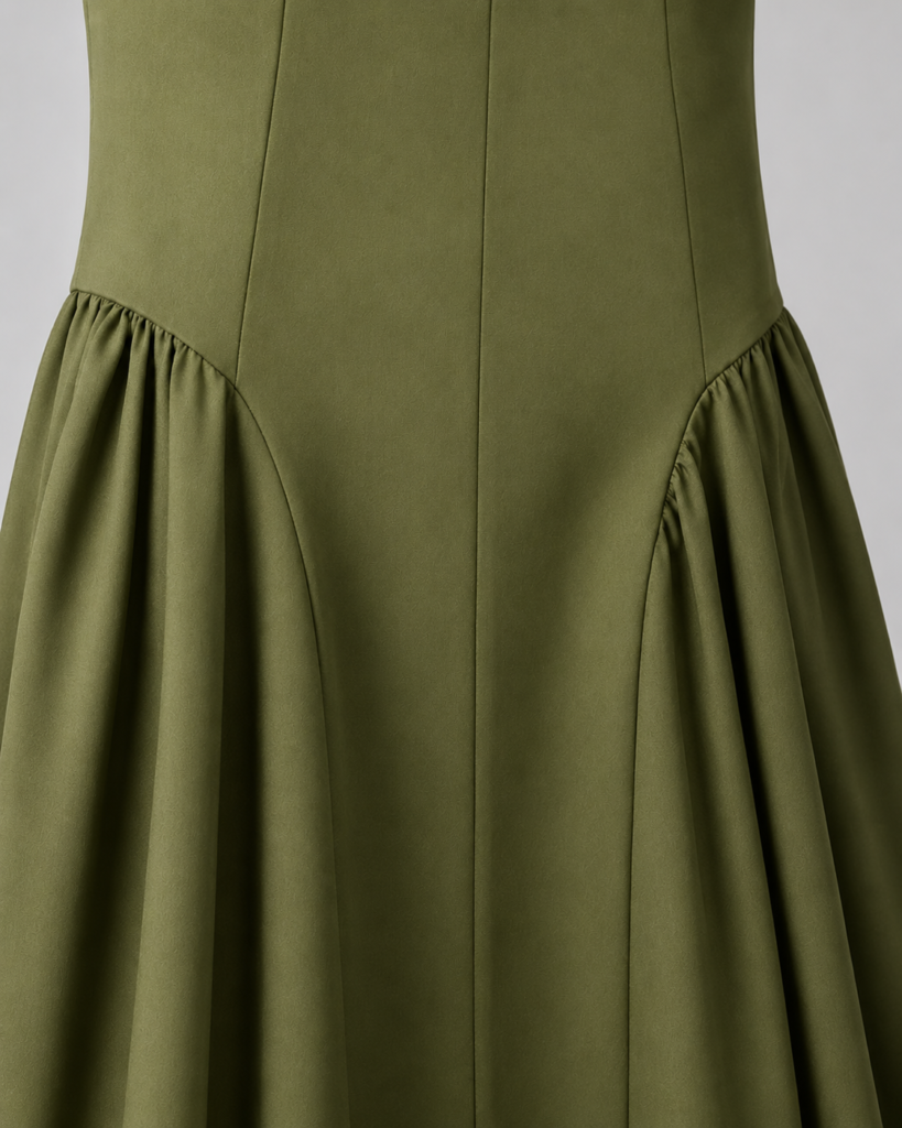 Women's Sleeveless Cowl Neck Drop-Waist Maxi Dress with Gathered Side Panels