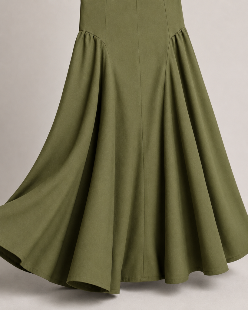 Women's Sleeveless Cowl Neck Drop-Waist Maxi Dress with Gathered Side Panels