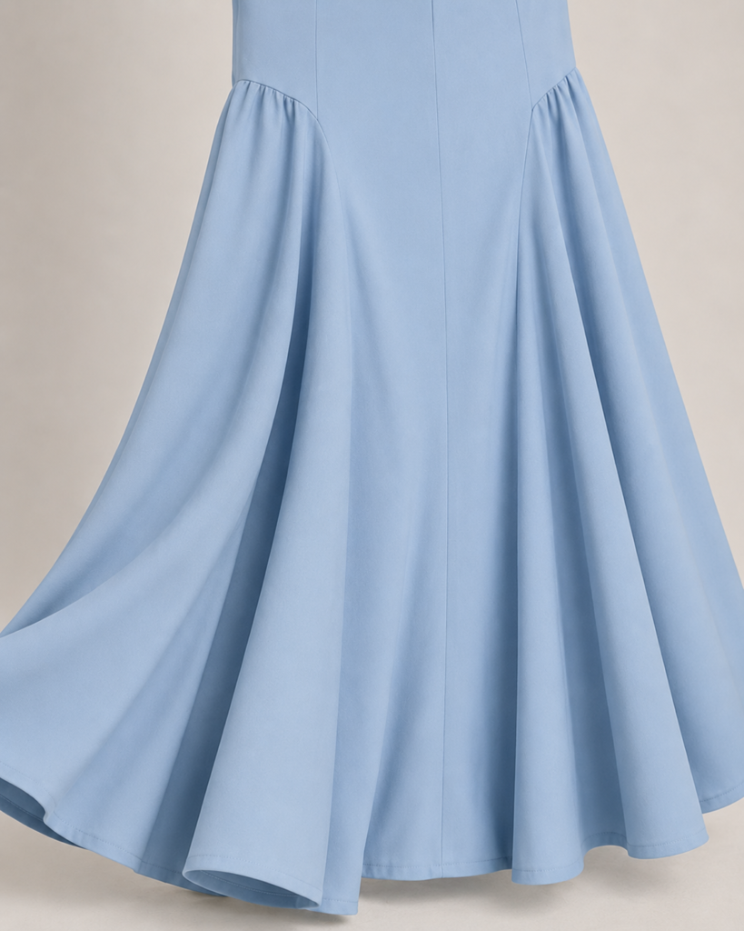 Women's Sleeveless Cowl Neck Drop-Waist Maxi Dress with Gathered Side Panels