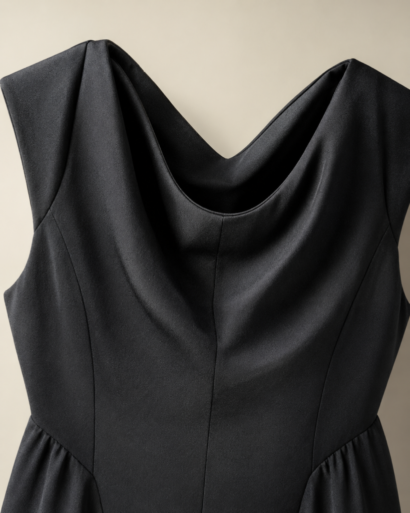 Women's Sleeveless Cowl Neck Drop-Waist Maxi Dress with Gathered Side Panels