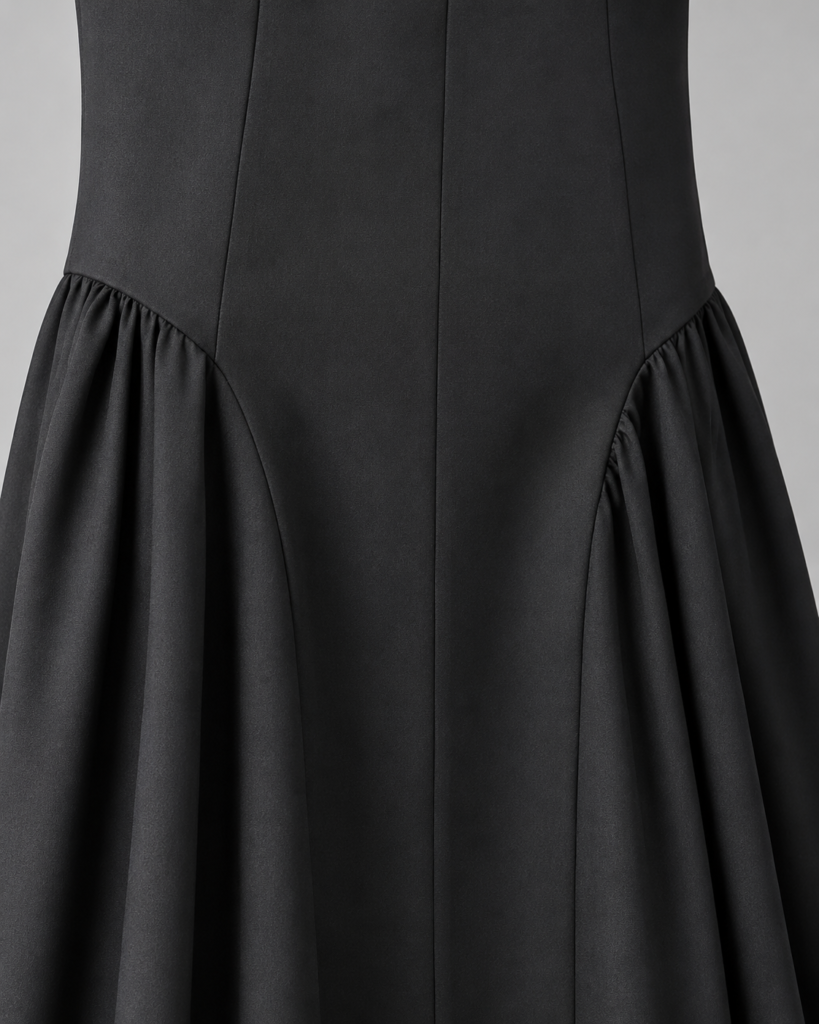 Women's Sleeveless Cowl Neck Drop-Waist Maxi Dress with Gathered Side Panels