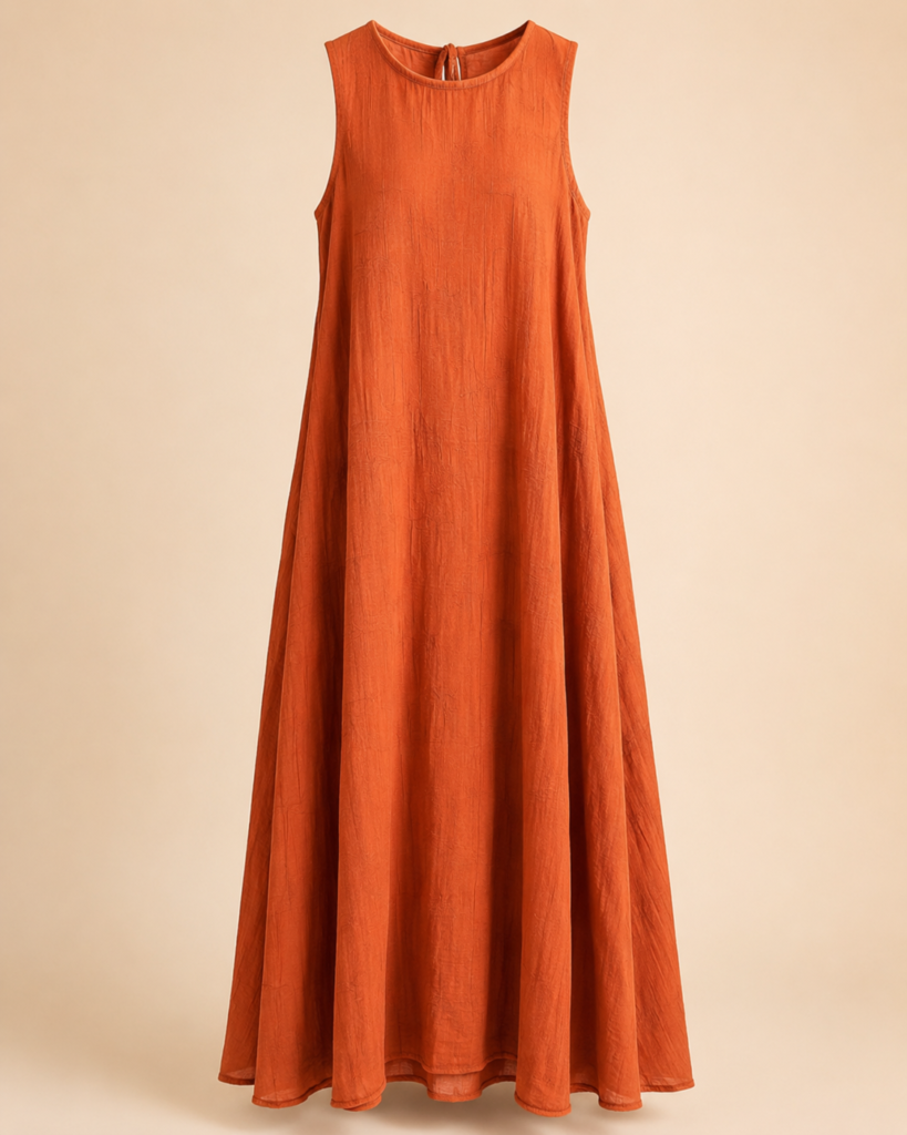 Women's Sleeveless Textured A-Line Maxi Dress