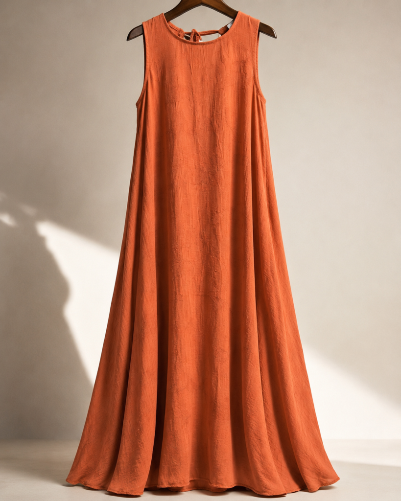 Women's Sleeveless Textured A-Line Maxi Dress