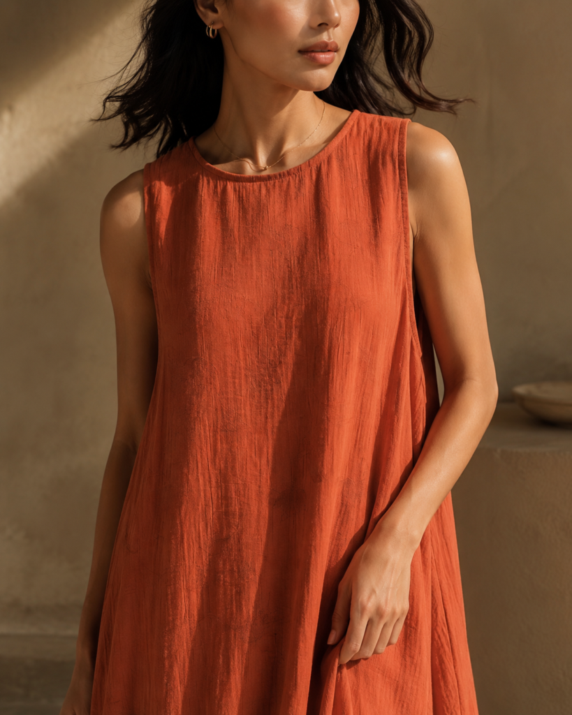 Women's Sleeveless Textured A-Line Maxi Dress