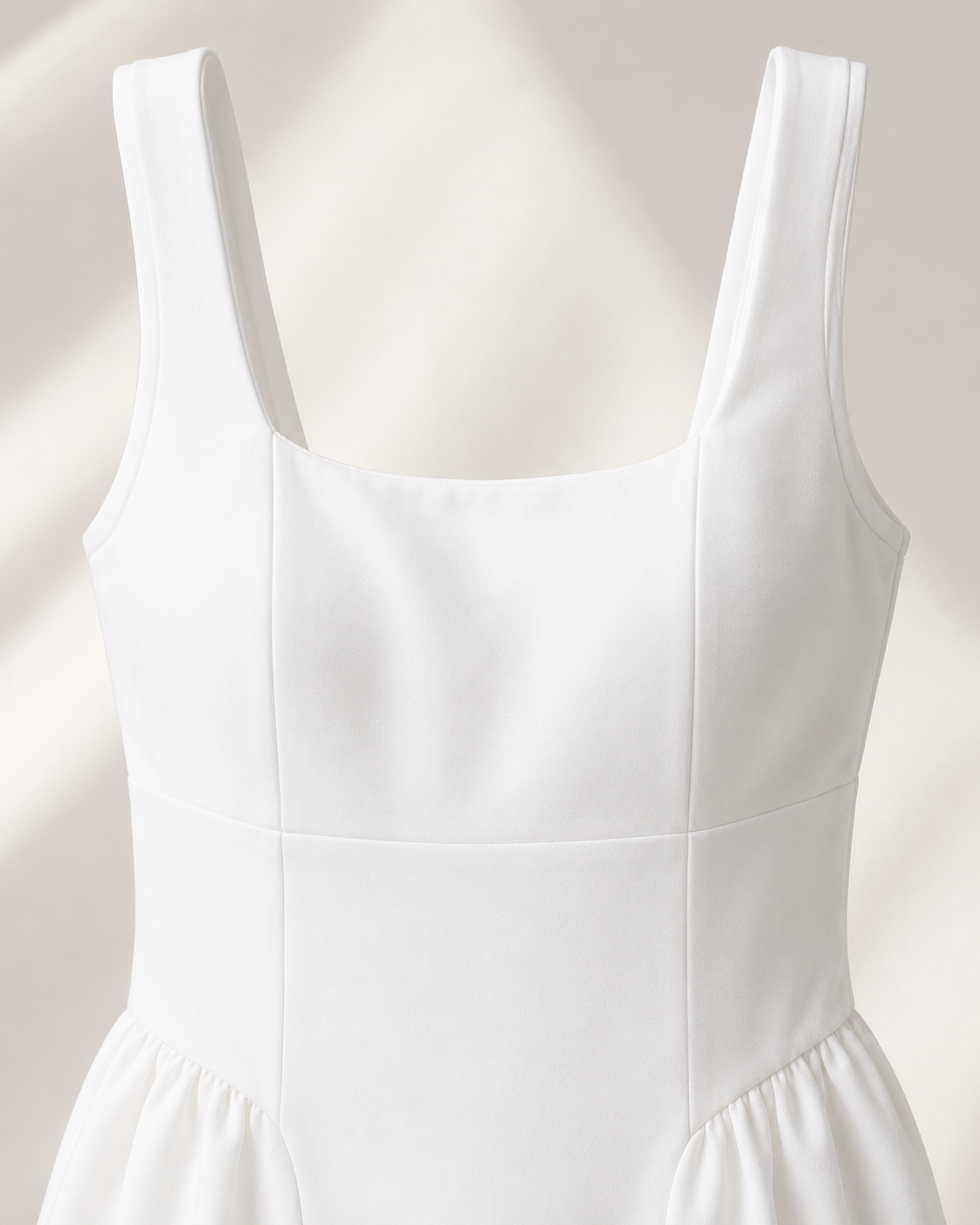 SHELLA — Robe midi sans manches col carré à bustier structuré / Elegant Square Neck Sleeveless Midi Dress / فستان ميدي بدون أكمام بياقة مربعة وصدرية منسّقة