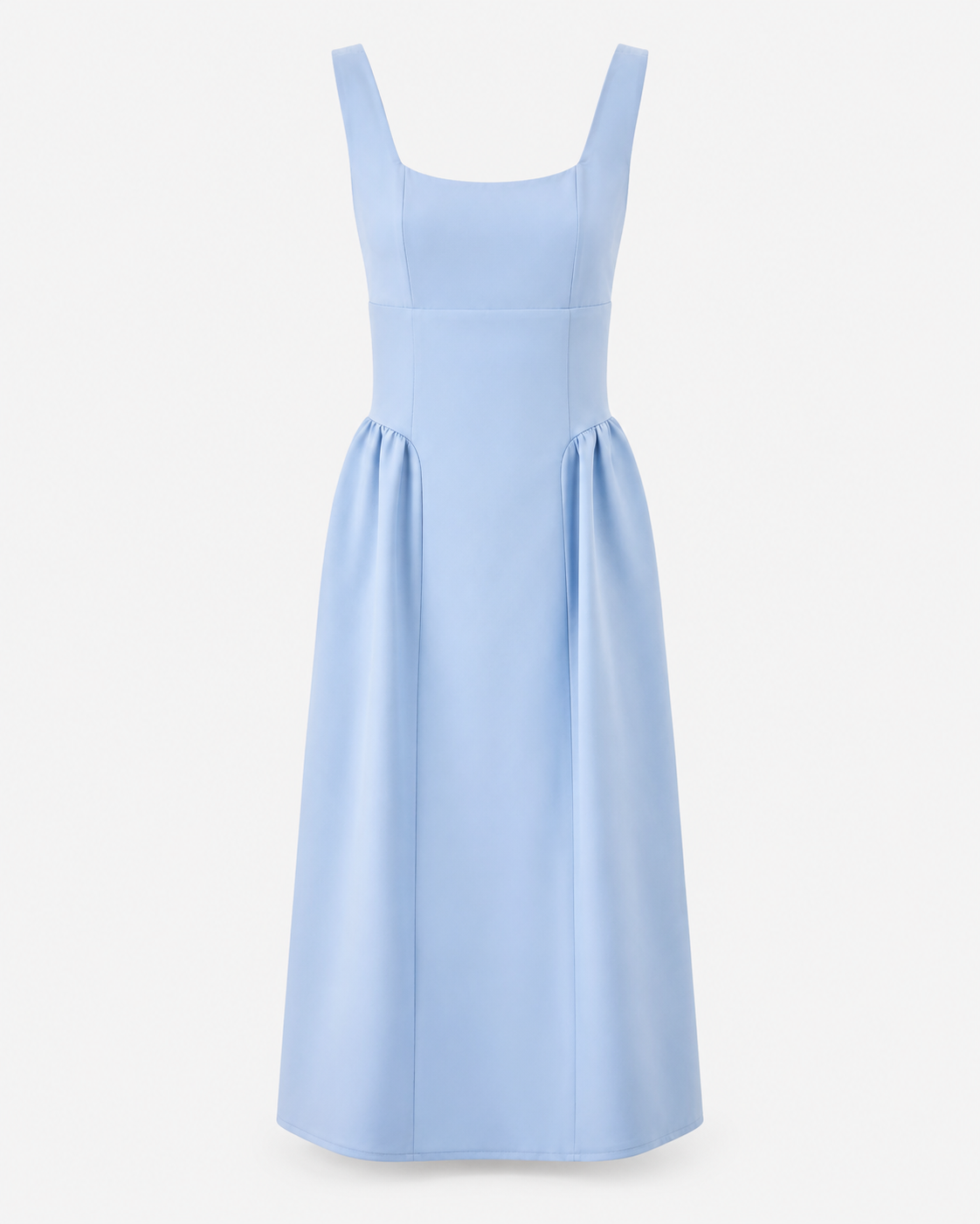 SHELLA — Robe midi sans manches col carré à bustier structuré / Elegant Square Neck Sleeveless Midi Dress / فستان ميدي بدون أكمام بياقة مربعة وصدرية منسّقة