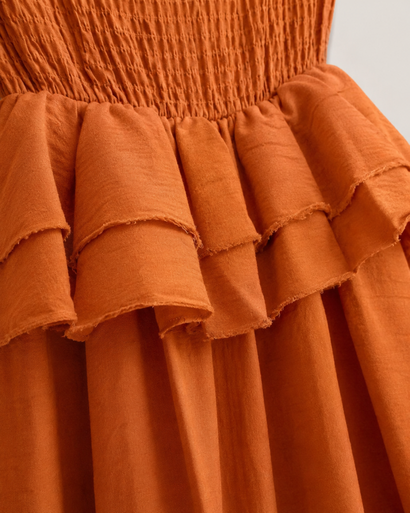 Strapless Smocked Tiered Ruffle Maxi Dress