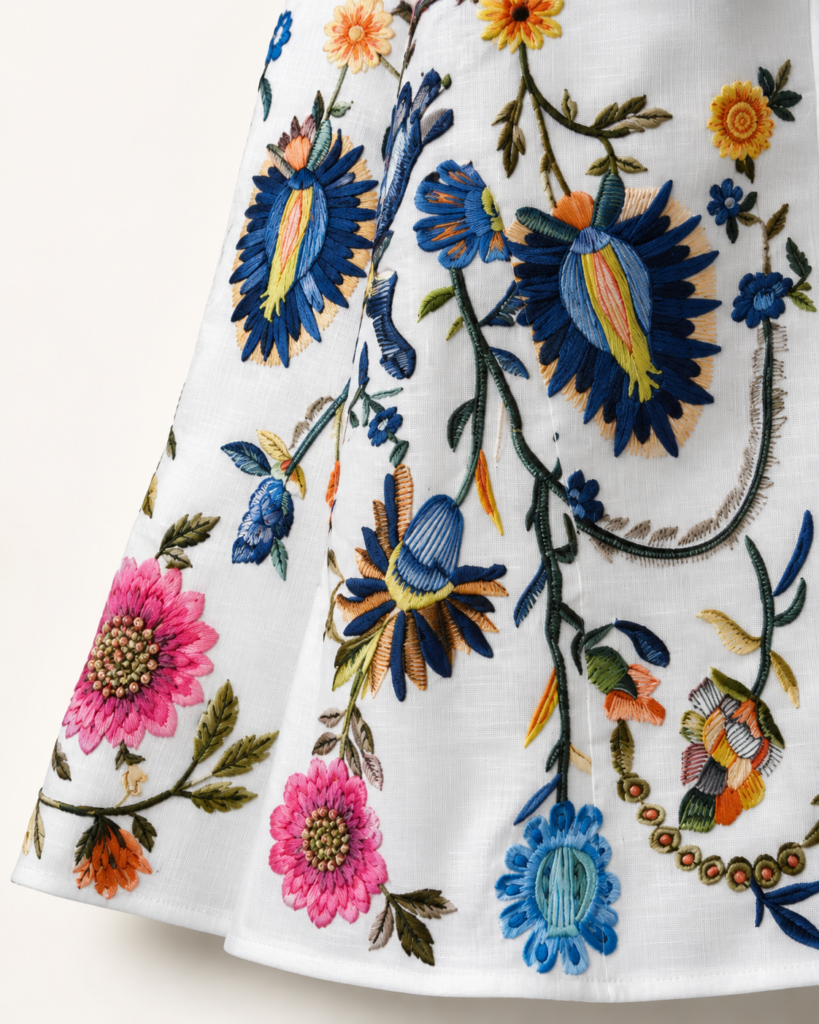 White Floral Embroidered Halter Neck Mini Dress