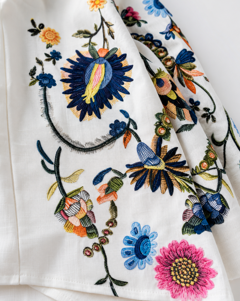 White Floral Embroidered Halter Neck Mini Dress